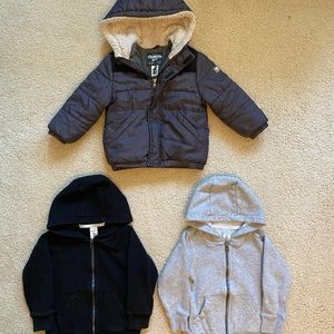 OshKosh B’Gosh Winter Jacket & Carters Zip Hoodies